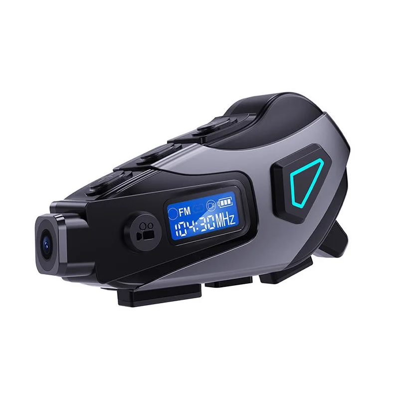 K10 Motosiklet Kamera Sistemi 1080p Video Kaydedici Sürüş Dvr Kask Kamerası Kablosuz Kulaklık Ve Gürültü Önleyici Özellikli